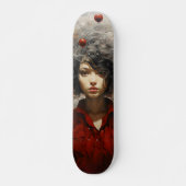 Mädchen in der roten Modernen Kunst Skateboard (Vorne)