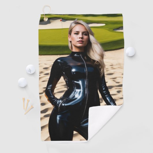 Mädchen in der Sandfalle Golfhandtuch (Insitu)