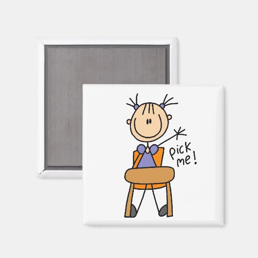 Mädchen in der Schule Magnet (Vorderseite/Rückseite)