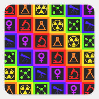 Mädchen in der Wissenschaft Quadratischer Aufkleber