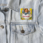 Mädchen in Ei-Ostern-Knopf Button (Beispiel)