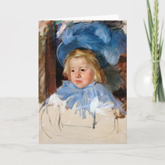 Mädchen in einem blauen Bonnet, Mary Cassatt Karte (Vorderseite)