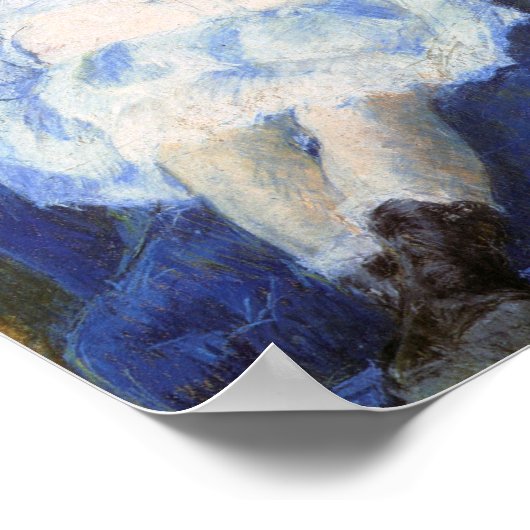 Mädchen in einem blauen Stuhl, Mary Cassatt Poster (Ecke)