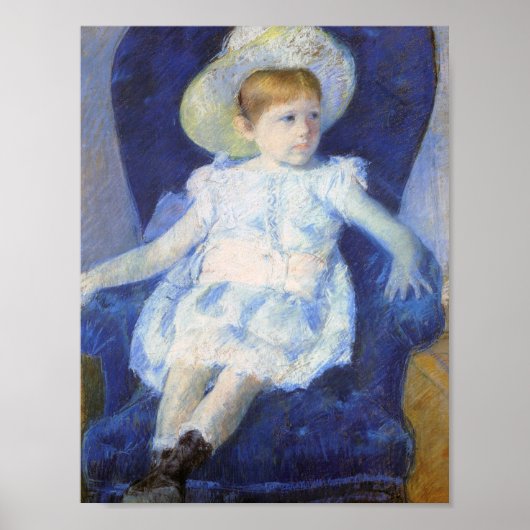 Mädchen in einem blauen Stuhl, Mary Cassatt Poster (Vorne)