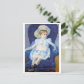 Mädchen in einem blauen Stuhl, Mary Cassatt Postkarte (Stehend Vorderseite)