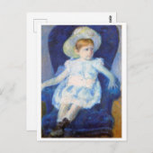 Mädchen in einem blauen Stuhl, Mary Cassatt Postkarte (Vorne/Hinten)