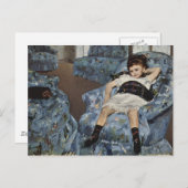 Mädchen in einem blauen Stuhl, Mary Cassatt Postkarte (Vorne/Hinten)