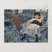 Mädchen in einem blauen Stuhl, Mary Cassatt Postkarte (Vorderseite)