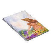 Mädchen in einem Blume-Lager Notizblock (Rechte Seite)