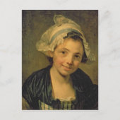 Mädchen in einem Bonnet, 1760er Postkarte (Vorderseite)