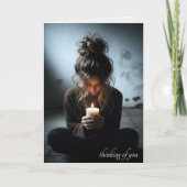 Mädchen in einem dunklen Raum Karte (Vorderseite)