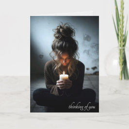 Mädchen in einem dunklen Raum Karte