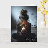 Mädchen in einem dunklen Raum Karte (Gelbe Blume)