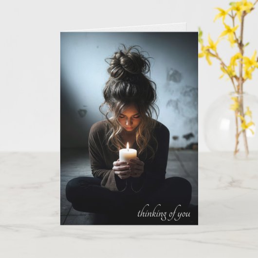 Mädchen in einem dunklen Raum Karte (Gelbe Blume)