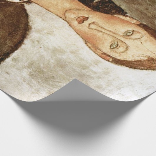 Mädchen in einem gelben Kleid, Modigliani Geschenkpapier (Ecke)