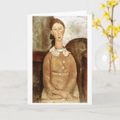 Mädchen in einem gelben Kleid, Modigliani Karte (Gelbe Blume)