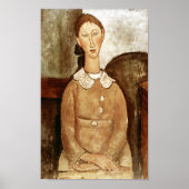 Mädchen in einem gelben Kleid, Modigliani Poster (Vorne)