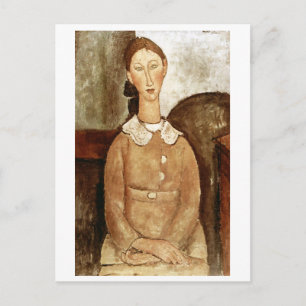 Mädchen in einem gelben Kleid, Modigliani Postkarte