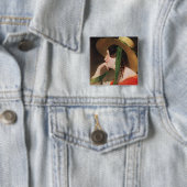 Mädchen in einem gelben Strohhut, Button (Beispiel)