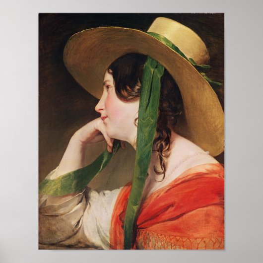 Mädchen in einem gelben Strohhut, Poster (Vorne)