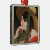 Mädchen in einem gelben Strohhut, Silbernes Ornament (Rechts)