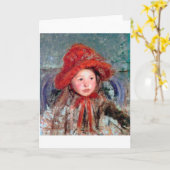 Mädchen in einem großen Red Hat, Mary Cassatt Karte (Gelbe Blume)