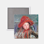 Mädchen in einem großen Red Hat, Mary Cassatt Magnet (Vorderseite/Rückseite)