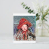 Mädchen in einem großen Red Hat, Mary Cassatt Postkarte (Stehend Vorderseite)