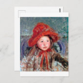 Mädchen in einem großen Red Hat, Mary Cassatt Postkarte (Vorne/Hinten)