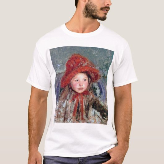Mädchen in einem großen Red Hat, Mary Cassatt T-Shirt (Vorderseite)