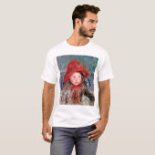 Mädchen in einem großen Red Hat, Mary Cassatt T-Shirt (Vorne ganz)