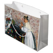 Mädchen in einem Hut, Edgar Degas Große Geschenktüte (Rückseite Schrägansicht)