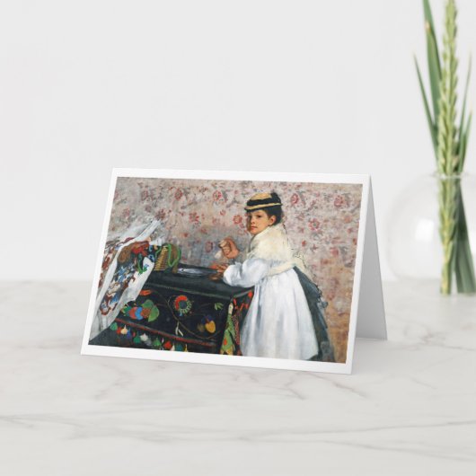 Mädchen in einem Hut, Edgar Degas Karte (Vorderseite)