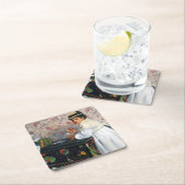 Mädchen in einem Hut, Edgar Degas Rechteckiger Pappuntersetzer (Vor Ort)