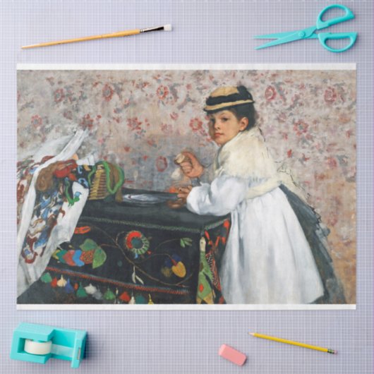 Mädchen in einem Hut, Edgar Degas Seidenpapier (Basteln)
