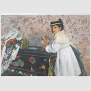 Mädchen in einem Hut, Edgar Degas Seidenpapier