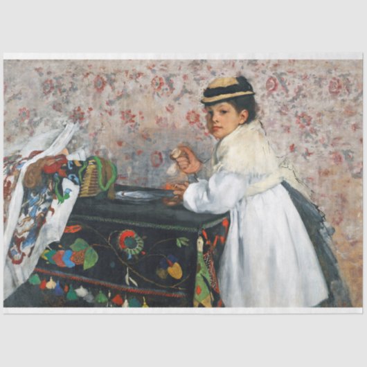 Mädchen in einem Hut, Edgar Degas Seidenpapier (Vorderseite)