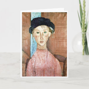 Mädchen in einem Hut, Modigliani Karte