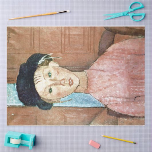 Mädchen in einem Hut, Modigliani Seidenpapier (Basteln)