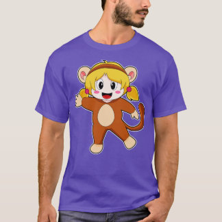 Mädchen in einem Kostüm als Affe T-Shirt
