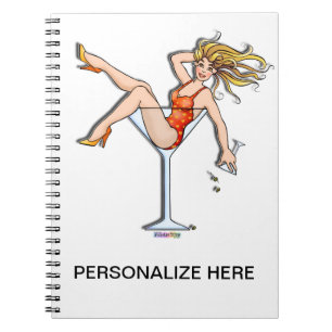 MÄDCHEN IN EINEM MARTINI-GLAS (2) NOTIZBUCH - JOUR NOTIZBLOCK