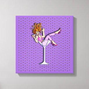 MÄDCHEN IN EINEM MARTINI-GLAS Galeriewrapped-Leinw Leinwanddruck