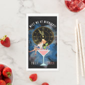 Mädchen in einem Martini-Glas Neujahr Serviette (Beispiel)