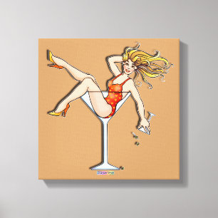MÄDCHEN IN EINEM MARTINI-GLAS (Olivia) Galerie-Lei Leinwanddruck