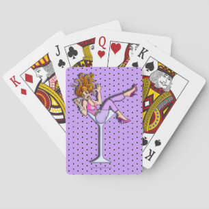 MÄDCHEN IN EINEM MARTINIGLAS (lav) SPIELKARTEN