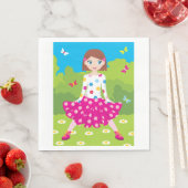 Mädchen in einem Parkpapier Napkins Serviette (Beispiel)