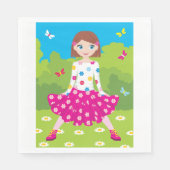 Mädchen in einem Parkpapier Napkins Serviette (Vorderseite)