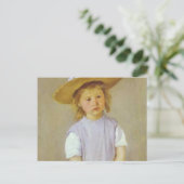 Mädchen in einem Strohhut, Mary Cassatt Postkarte (Stehend Vorderseite)