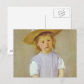 Mädchen in einem Strohhut, Mary Cassatt Postkarte (Vorne/Hinten)