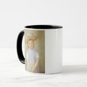Mädchen in einem Strohhut, Mary Cassatt Tasse (Vorderseite Links)